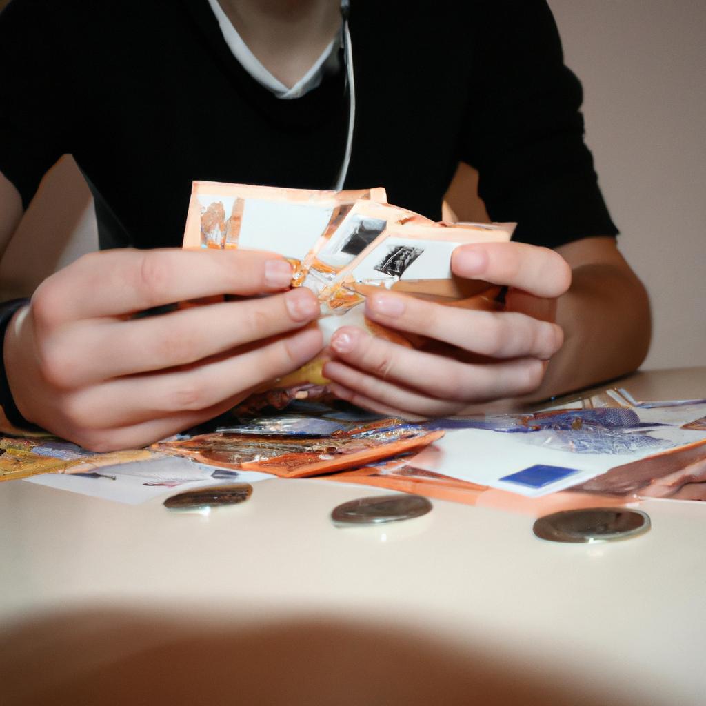Person counting money and planning